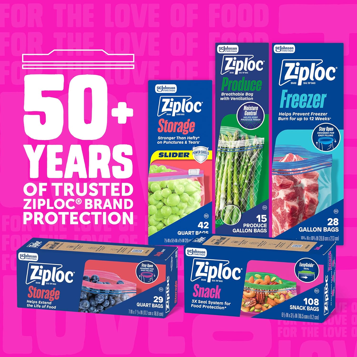 Ziploc 2 Gallon Food Storage Bags, Grip 'n Seal Technology for Easier Grip, Open, and Close, 36 Bags Total - Image 6