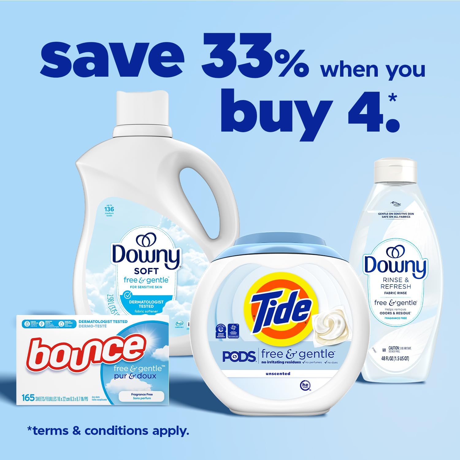 Tide Free & Gentle Liquid Laundry Detergent, 100 Loads, 132 fl oz, Tide Laundry Detergent, Clean Laundry Detergent - Image 5