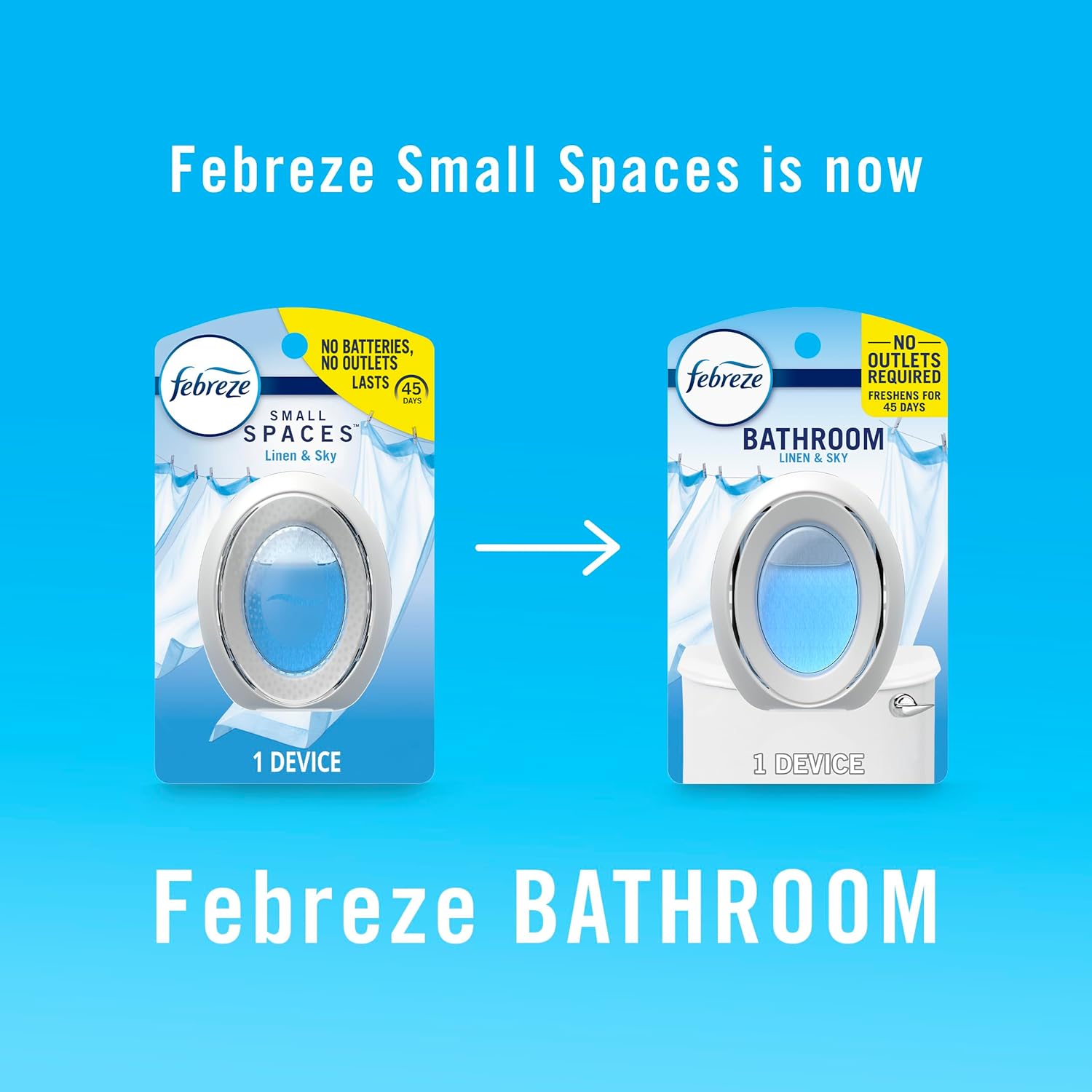 Febreze Bathroom Air Freshener, Odor-Fighting, Plug In Alternative, Air Fresheners for Home and Bathroom and Kitchen, Closet Air Fresheners, Linen & Sky Scent, 2 Count - Image 9