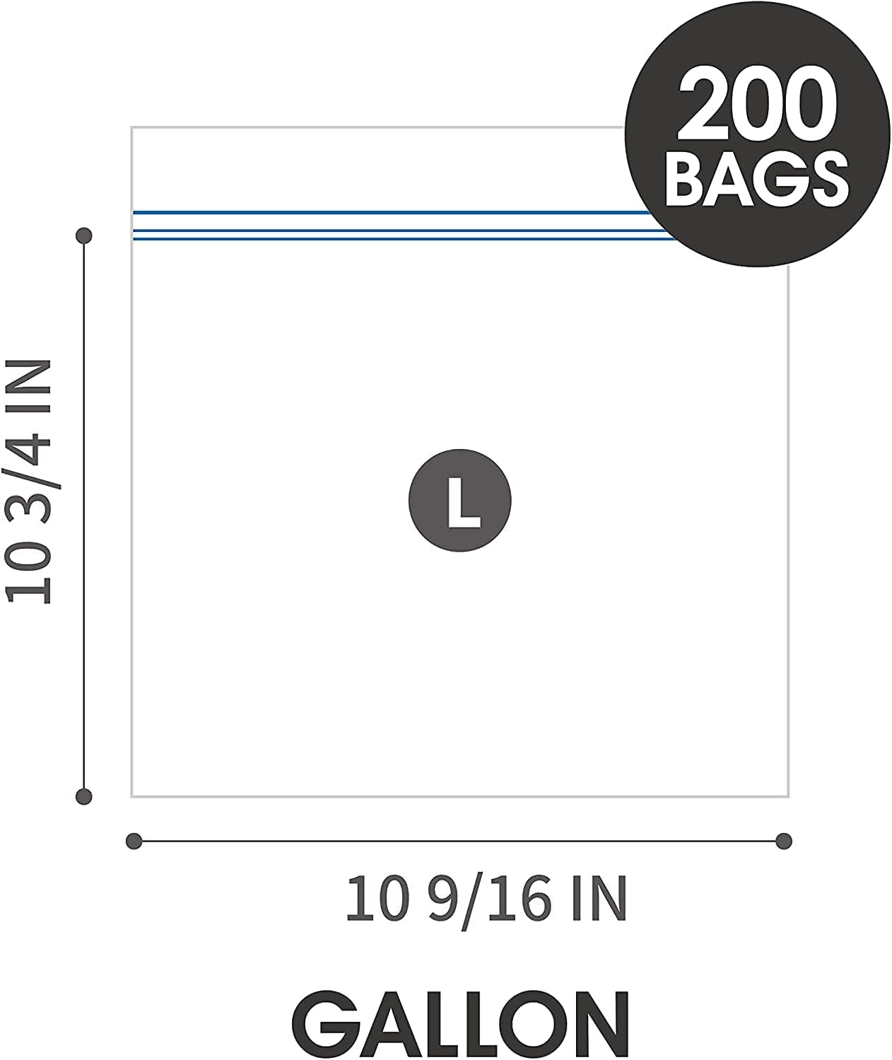 24/7 Bags- Gallon Zip Storage Bags, 200 Count, Double Zipper Seal, Easy Grip Open Tabs, Write-On Space, BPA-Free & Heavy Duty, Microwave Safe, Non-StandUp - Image 2