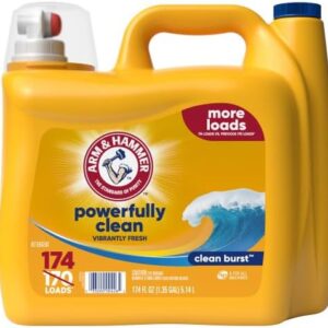 ARM & HAMMER Liquid Laundry Detergent, Clean Burst Fresh, 174 fl oz, 174 Loads