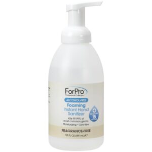 ForPro Professional Collection Alcohol-Free Foaming Instant Hand Sanitizer, Moisturizing, Dye and Fragrance Free Sanitizer, 20 Fl Oz