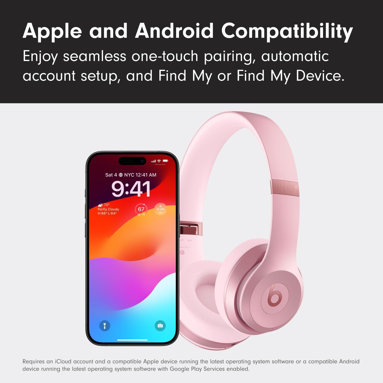 Beats Solo 4 - Wireless On-Ear Bluetooth Headphones, Up to 50-Hour Battery Life, Ultra-Lightweight Comfort, Powerful and Balanced Sound, Apple & Android Compatible - Amazon Exclusive Metallic Pink - Image 7