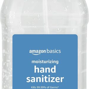 Amazon Basics Hand Sanitizer, Original Scent, Contains 62% Ethyl Alcohol, Moisturizing Formula, 67.60 fl oz, Pack of 1 (Previously Solimo)