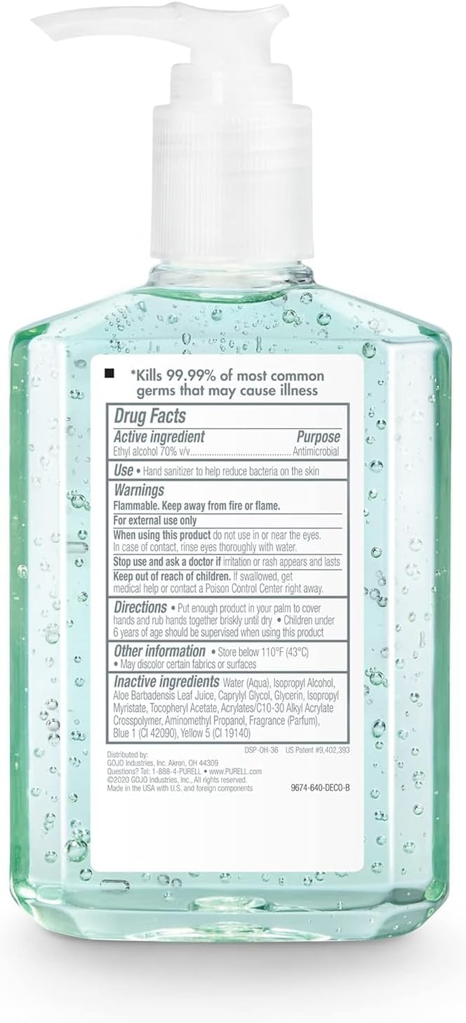 PURELL Advanced Hand Sanitizer Soothing Gel, Fresh Scent, 8 fl oz Pump Bottle (Pack of 4), 9674-06-ECDECO - Image 2