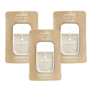 Touchland Hydrating Hand Sanitizer Spray – Beach Coco Trio Set, Dye Free – 3 x 1 FL OZ Travel Size Mists
