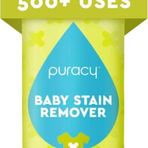 Puracy Stain Remover for Baby Clothes and Cloth Diapers, Newborn Baby Essentials Must Haves, Enzyme-Based Laundry Spray, Natural Spot and Odor Cleaner, 16 Oz