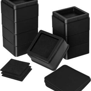 Utopia Bedding Bed Risers 2 Inch – Pack of 8 – Adjustable Furniture Risers 2 & 4 inch – Anti Slip Foam & Rubber Pad – Stackable Bed Lifts Risers Heavy Duty for Sofa, Bed, Table, Couch & Chair (Black)