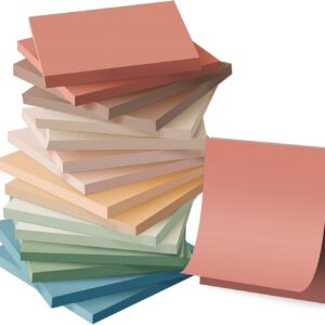 (16 Pack) Sticky Notes 3×3, Vintage Colors, Sticky Pads, Recyclable, Easy to Stick for Home, Office, Notebook