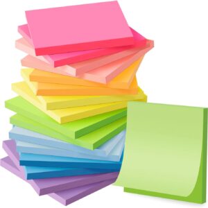 (16 Pack) Sticky Notes 3×3, Self-Stick Pads Bright Colors Sticky Note, Recyclable, Easy to Stick for Home, Office, Notebook