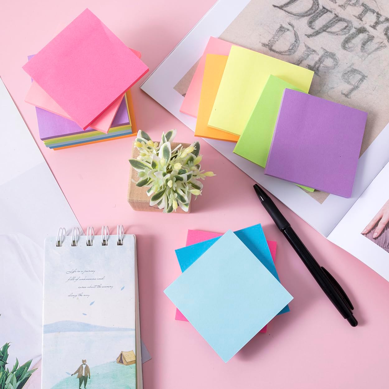 (16 Pack) Sticky Notes 3x3, Self-Stick Pads Bright Colors Sticky Note, Recyclable, Easy to Stick for Home, Office, Notebook - Image 6