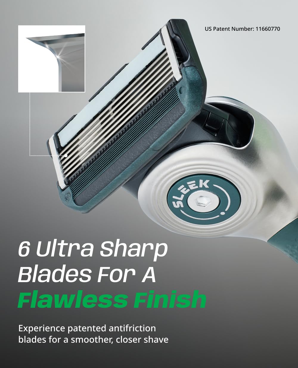 DORCO SLEEK 6 Blade Razor for Men with Multi-Flex Technology for a Smooth & Comfortable Shave | Cartridge Razor for Men, Razor Handle + 7 Cartridges - Image 5