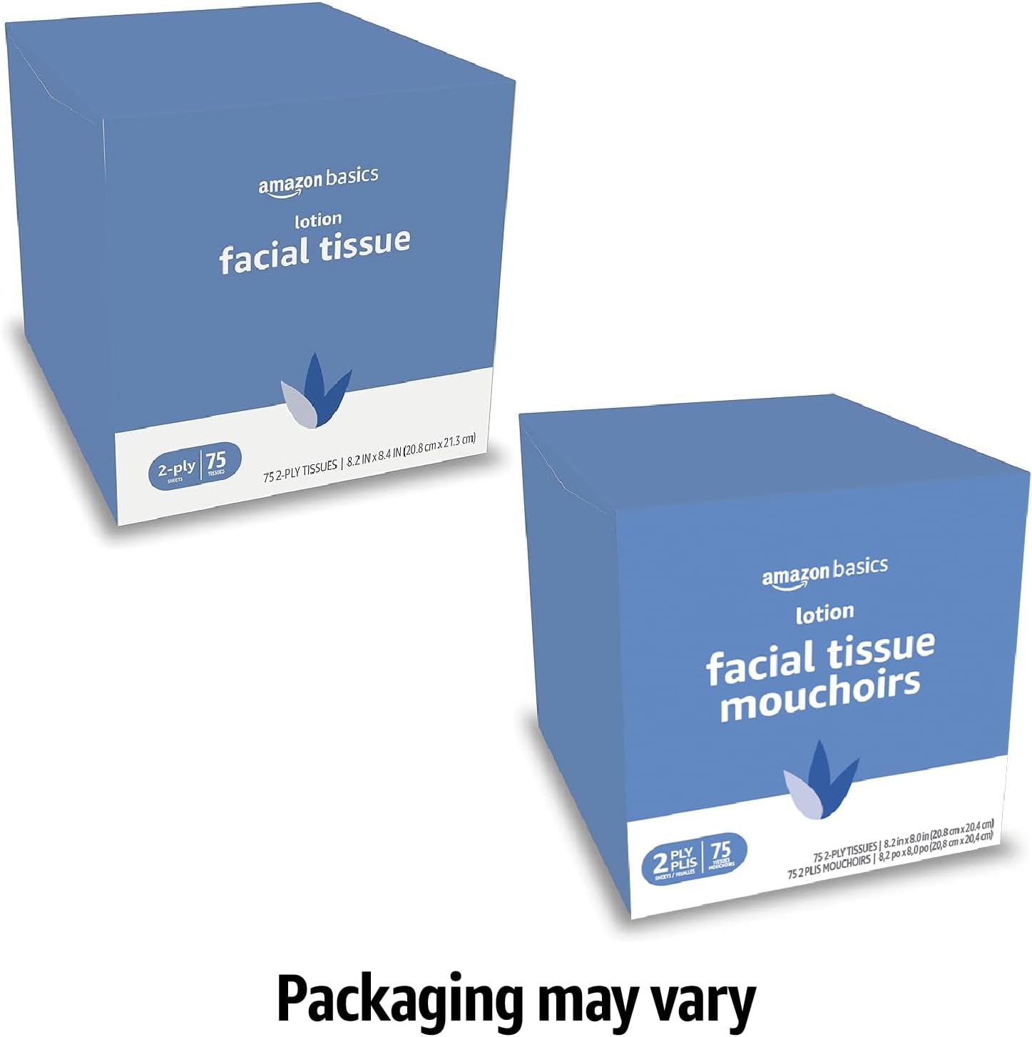 Amazon Basics Facial Tissues with Lotion, 2-Ply, 1350 Count (18 Packs of 75), Cube Box, (Packaging May Vary) - Image 2