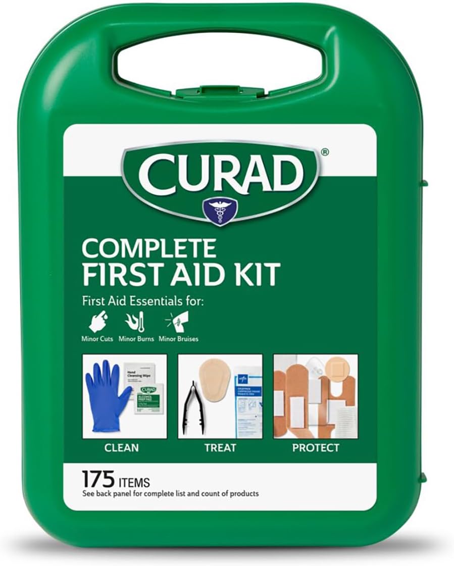 CURAD 175-Piece Complete First Aid Kit in Reusable Case, One