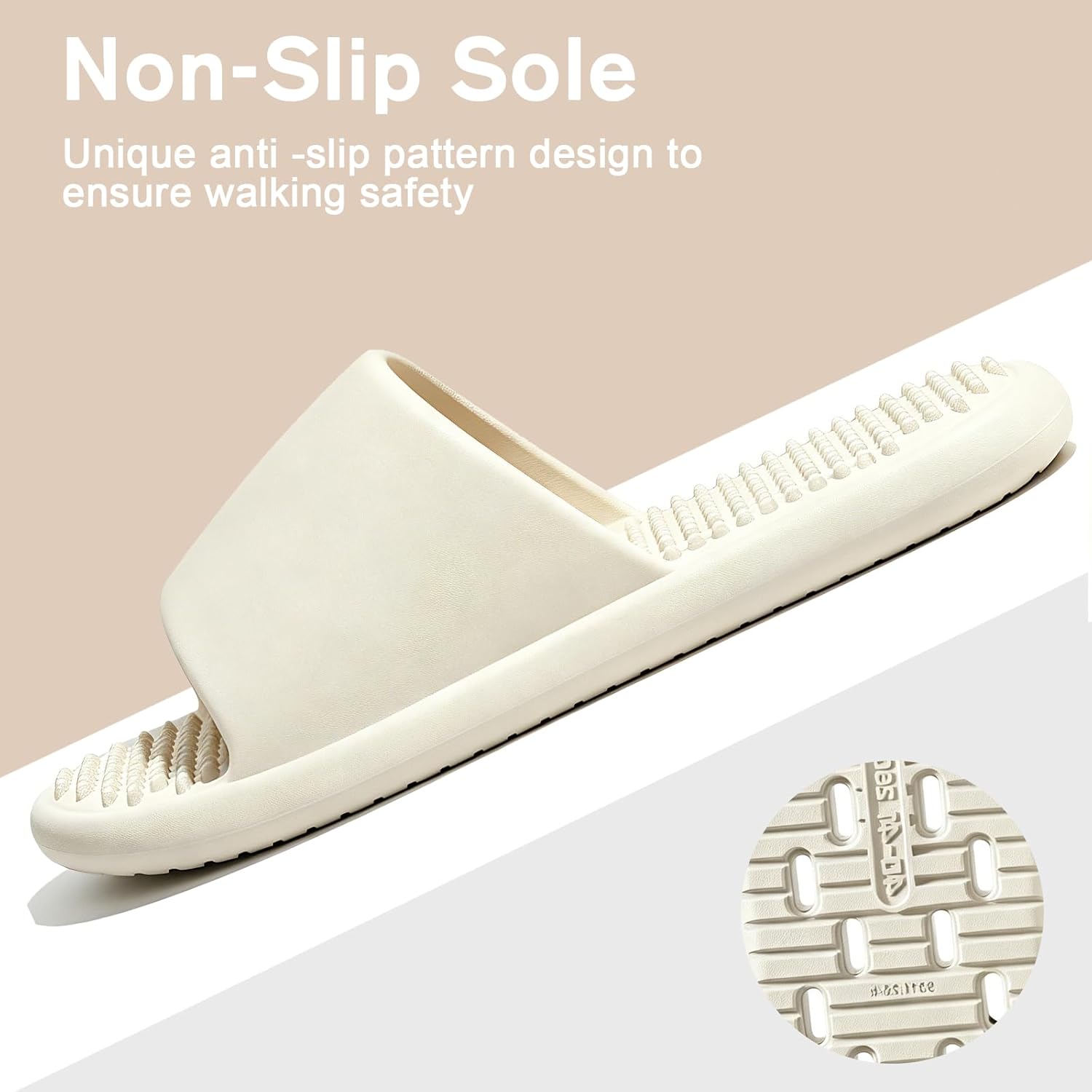 GOEWY Shower Shoes with Drain Holes Massage Granules for Women Men Gym Shower Slippers Slides Quick Drying Bathroom Beach Sandals Lightweight Non-Slip - Image 5