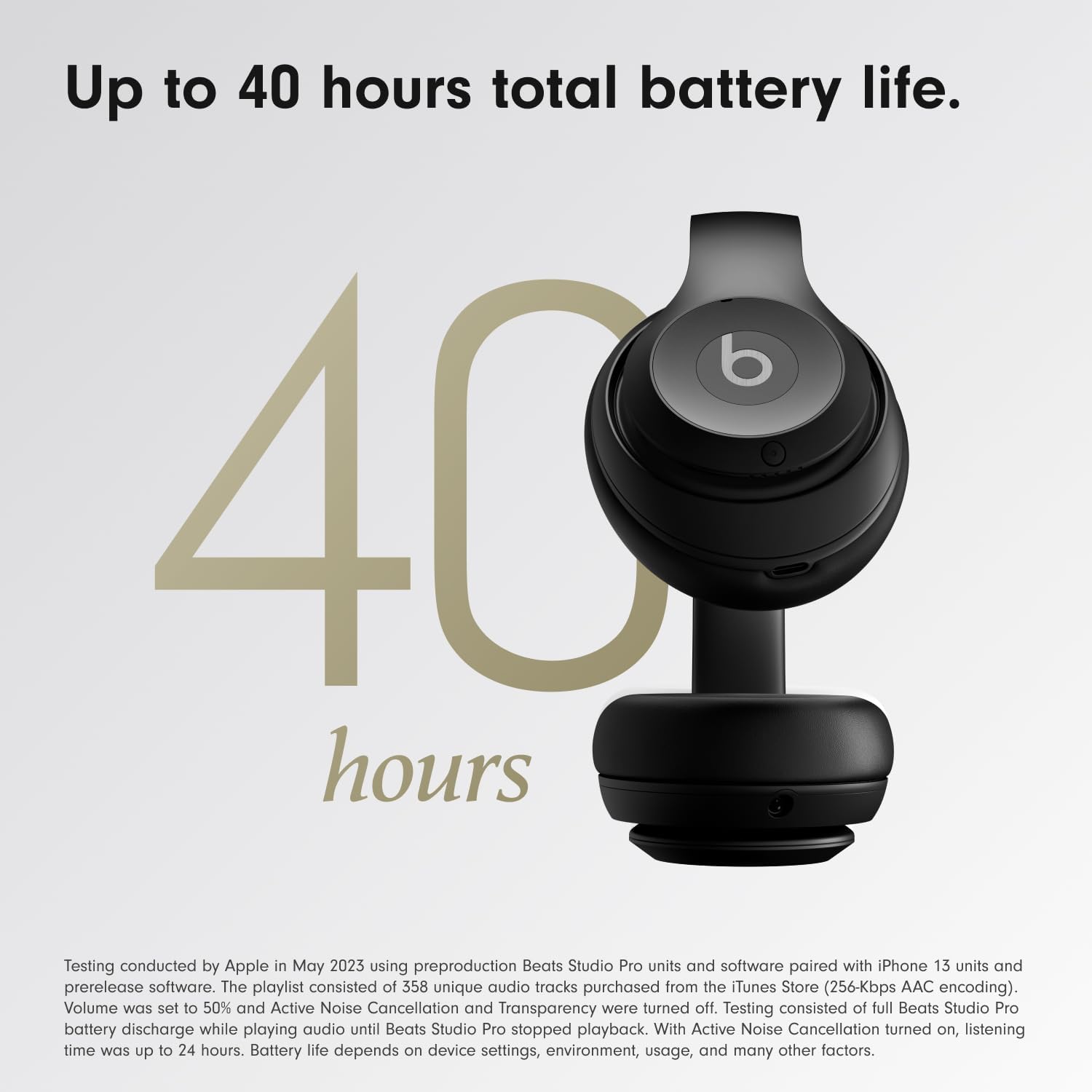 Beats Studio Pro Premium Wireless Over-Ear Headphones- Up to 40-Hour Battery Life, Active Noise Cancelling, Great for Travel & Commuting, USB-C Lossless Audio, Apple & Android Compatible -Black - Image 4