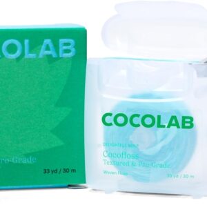 Cocofloss Expanding Woven Dental Floss by Cocolab, Waxed Tooth Floss for Daily Oral Care, Coconut Oil Infused, Vegan, for Adults and Kids, Mint Scent, 1 Pack
