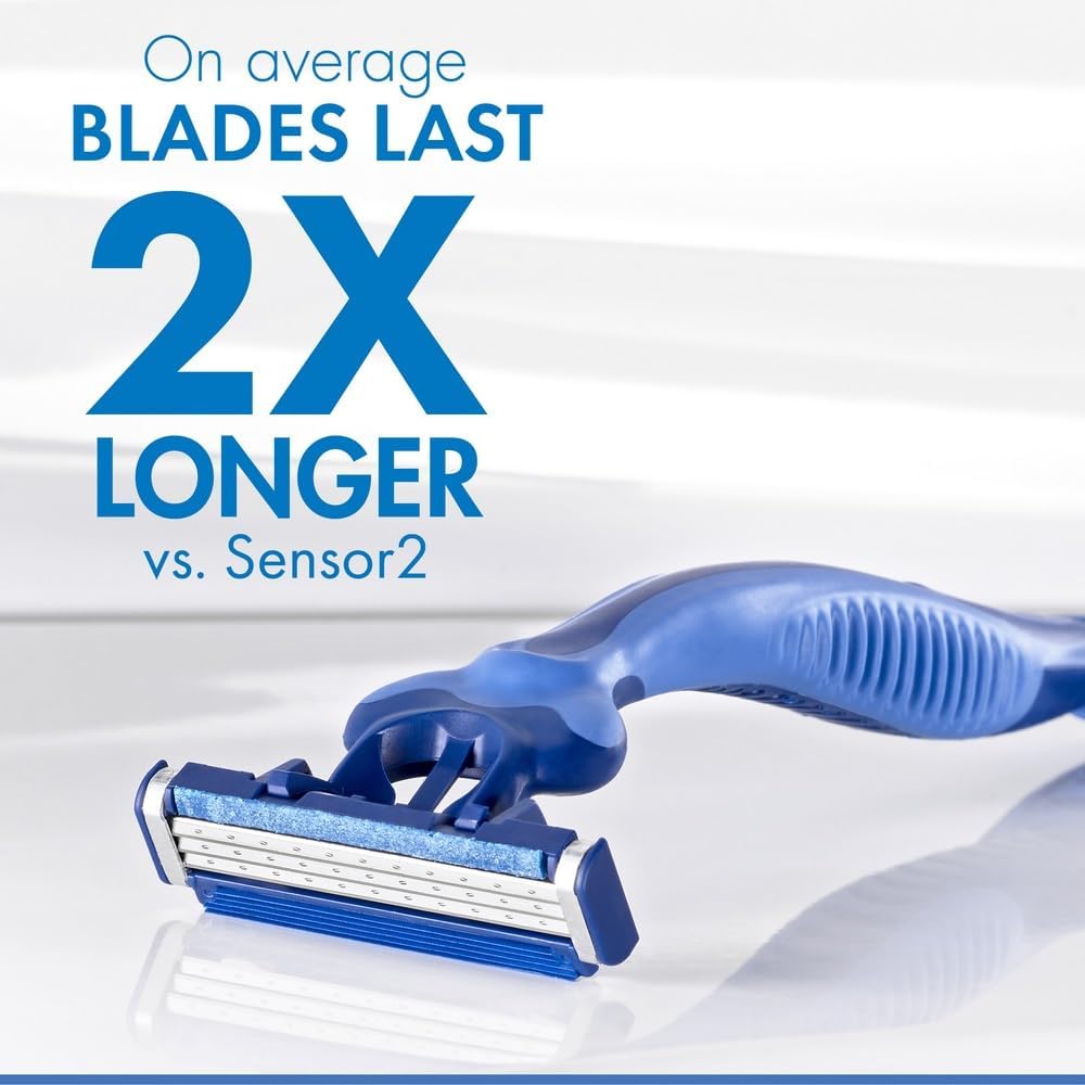 Gillette Sensor3 Comfort Disposable Razors for Men, 8 Count, Lubrastrip Glides Easily Over Your Skin - Image 2