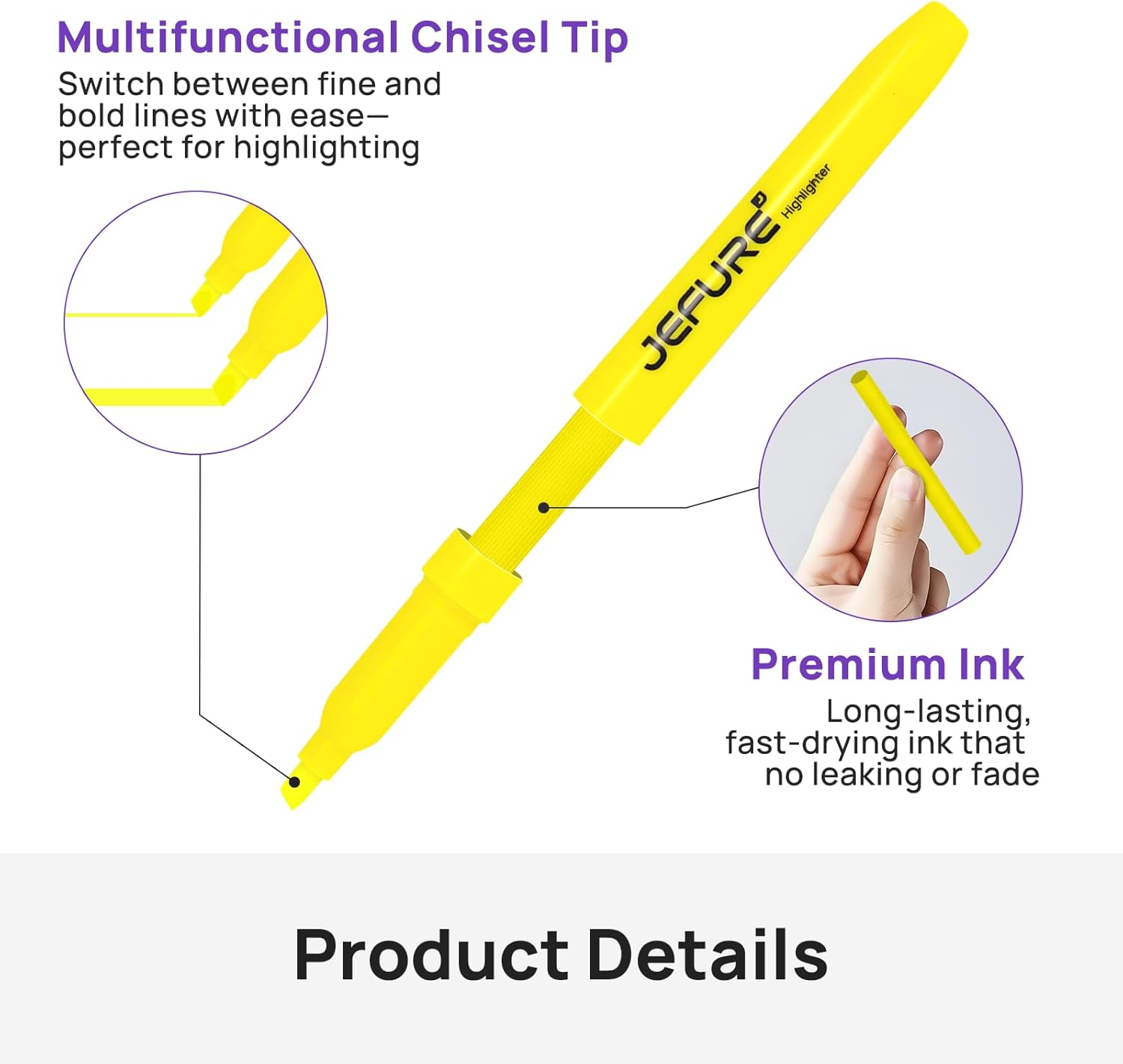 12 Pcs Highlighters, Chisel Tip, Yellow Bible Highlighters Bulk - Quick Dry, Ideal for Studying, Note-Taking, School, College, Office, Teacher & Student Supplies - Image 2