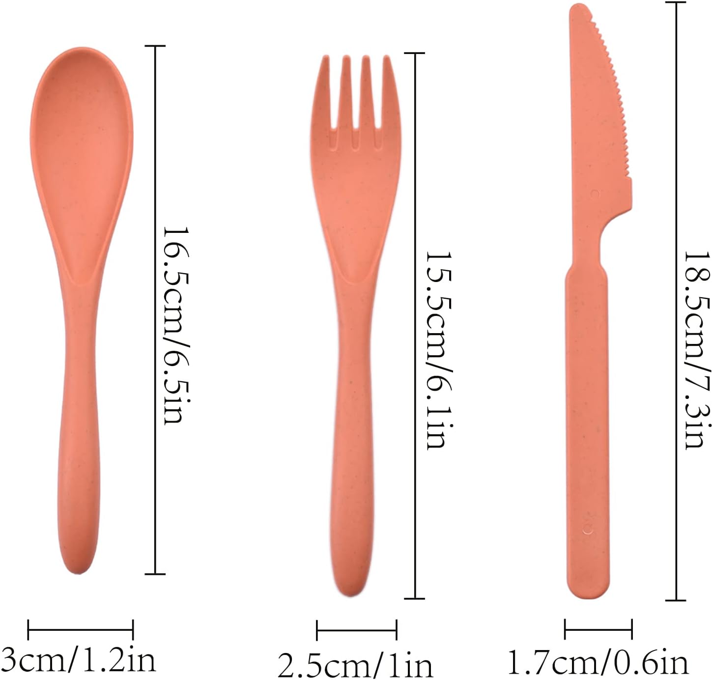 Knives Spoons and Forks Set, Wheat Straw Cutlery Set, Reusable Flatware Set for 8, Utensils for Party, Travel, Work, Picnic, Camping or Daily Use - Image 2