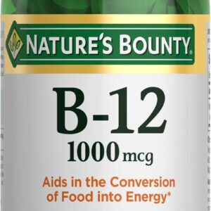 Nature’s Bounty Vitamin B12 1000 mcg Supplements, Supports Energy Metabolism, 200 Ct