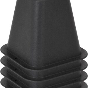 Simplify 6 Inch Bed Riser | Pack of 4 | Bed & Furniture Lifter Wheel Grooves | Under-Bed Storage | Bedroom & Dorm | Black