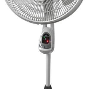 Lasko Oscillating Adjustable Pedestal Stand Fan with Timer and Remote for Indoor, Bedroom, Living Room, Home Office & College Dorm Use, 16 Inch, White, 1646