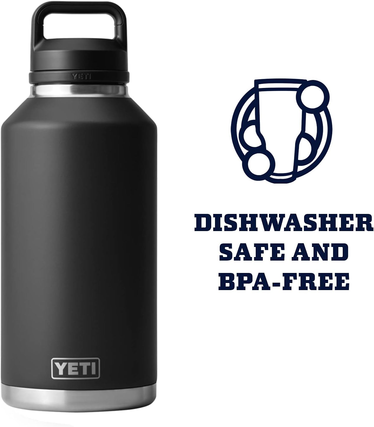 YETI Rambler 64 oz Bottle, Vacuum Insulated, Leakproof, Stainless Steel with Chug Cap, Black - Image 6
