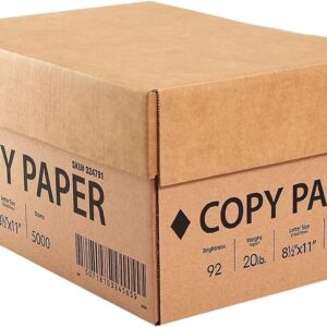Staples Printer Paper 8.5 x 11 Inch 20 lb 92 Bright White Sheets, 10 Ream Carton