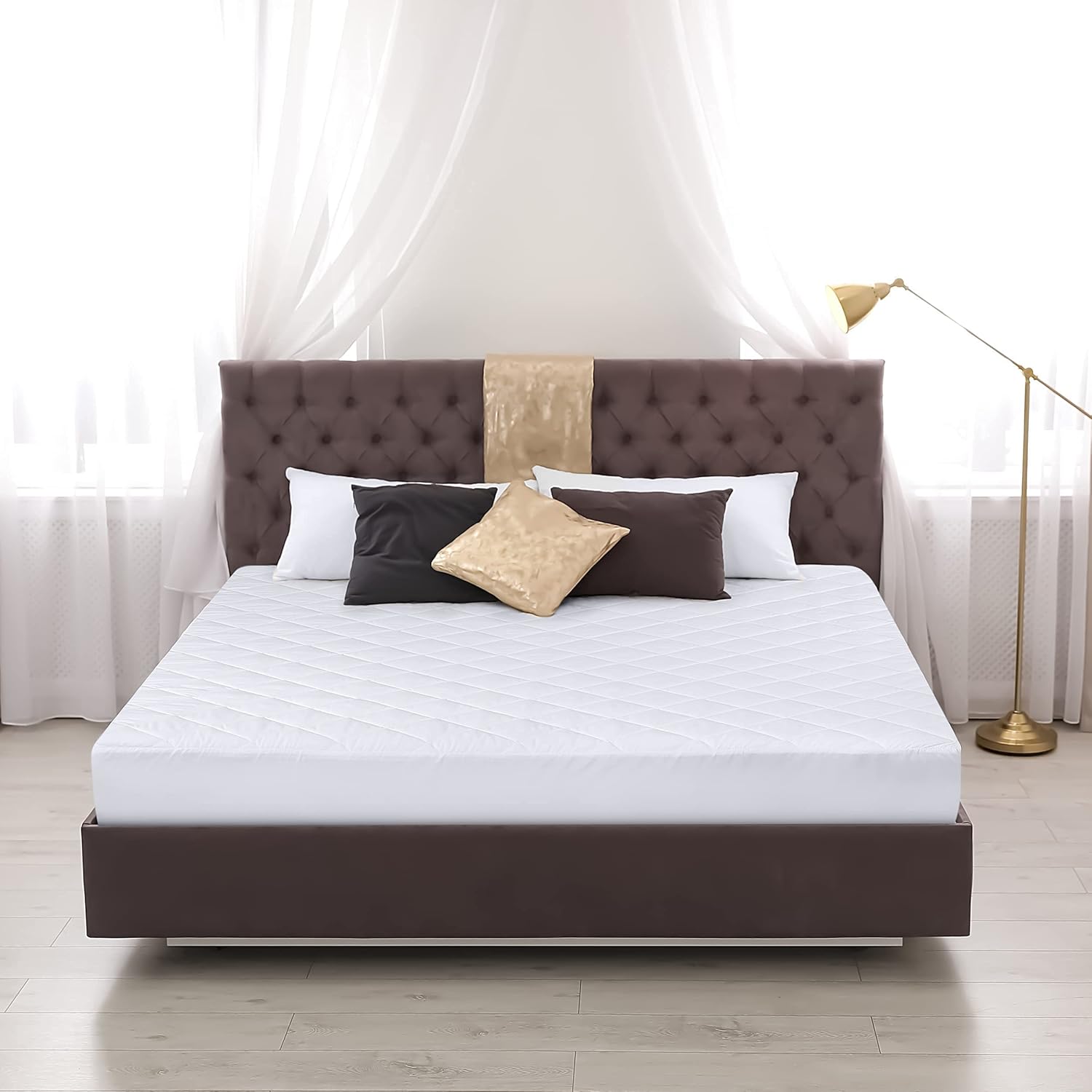 Utopia Bedding Quilted Fitted Mattress Pad, Queen Size, Elastic Fitted Mattress Topper Protector and Cover with Deep Pocket Stretches up to 16 Inches, Machine Washable (White) - Image 7