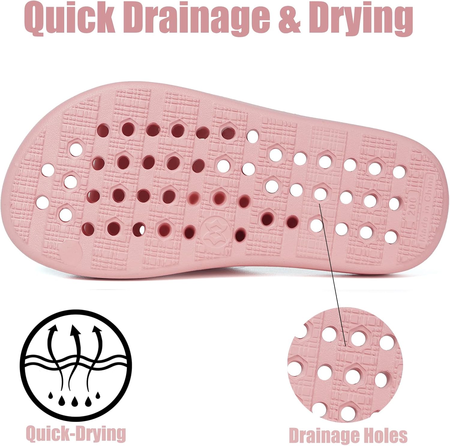 KVbabby Shower Shoes for Kids Massage Pool Slides with Arch Support Quick Drying Boys Girls Beach Sandals Non Slip Summer Bathroom Indoor House Slippers with Drain Holes - Image 2