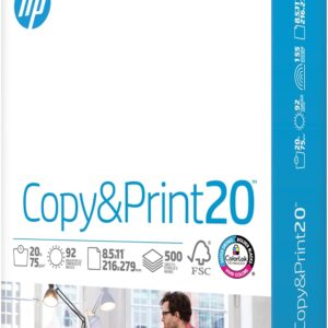 HP Printer Paper | 8.5 x 11 Paper | Copy &Print 20 lb | 1 Ream Case – 500 Sheets| 92 Bright | FSC Certified | 200060