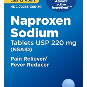 Amazon Basic Care Naproxen Sodium Tablets 220 mg, Pain Reliever/Fever Reducer (NSAID), 12-Hour Relief for Headache, Backache, Menstrual Pain, Muscle Aches, Arthritis, 300 Count