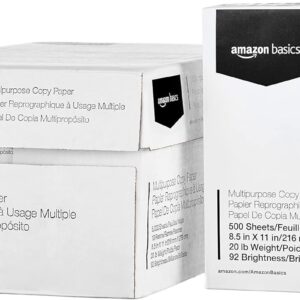 Amazon Basics Multipurpose Copy Printer Paper, 20 lb, 8.5 x 11 Inches, 10 Reams (5,000 Sheets), 92 Bright White