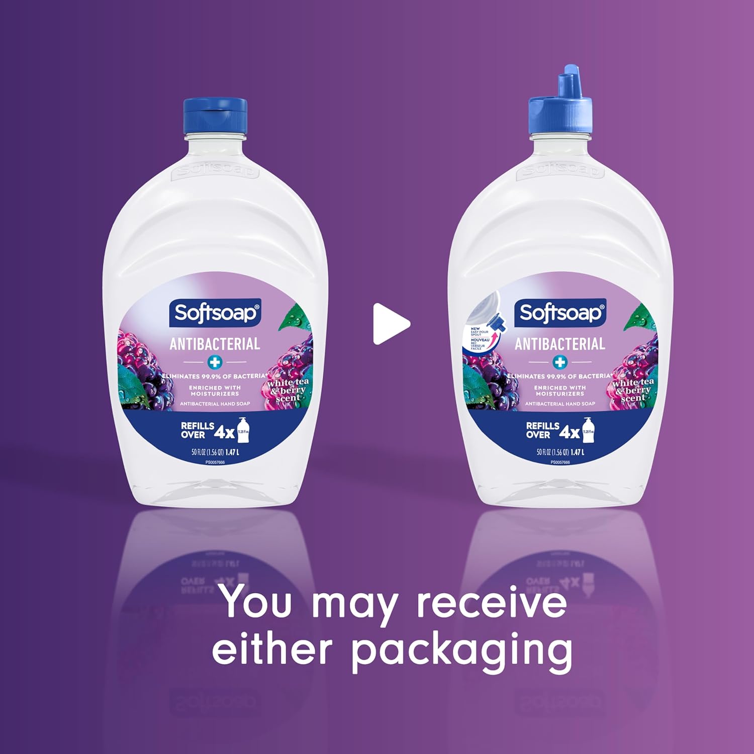 Softsoap Antibacterial Liquid Hand Soap, Kitchen and Bathroom Hand Soap, White Tea and Berry Scent, 50 fl oz Refill - Image 2