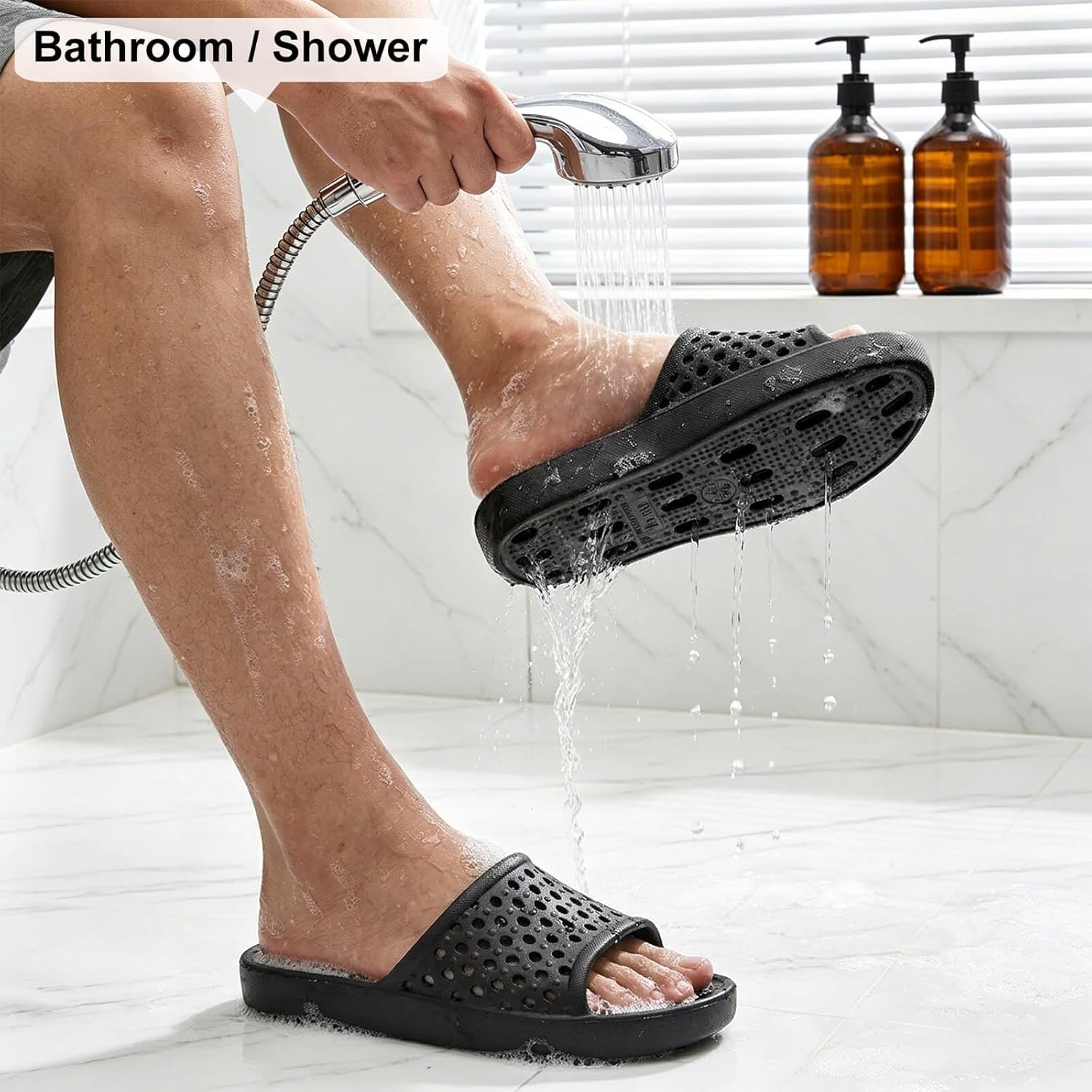 Xomiboe Shower Shoes Men Quick Drying Women Shower Sandals Non-Slip Comfortable House Slippers Bathroom Hotel Flip Flops Slides With Students Gym - Image 2