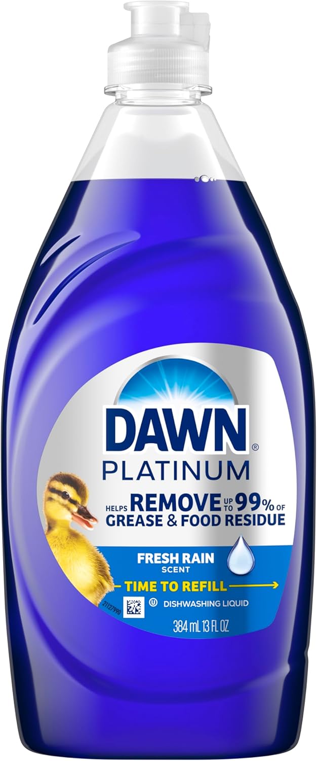 Dawn Platinum Dish Soap, Fresh Rain Scent Liquid Dishwashing Detergent, Powerful Dawn Dish Soap for Tough Grease Removal, 13 oz - Image 10