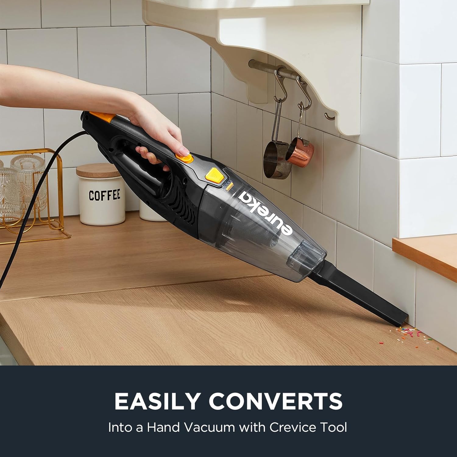 Eureka Blaze Stick Vacuum Cleaner, Powerful Suction 3-in-1 Small Handheld Vac with Filter for Hard Floor Lightweight Upright Home Pet Hair, Dark Black - Image 4