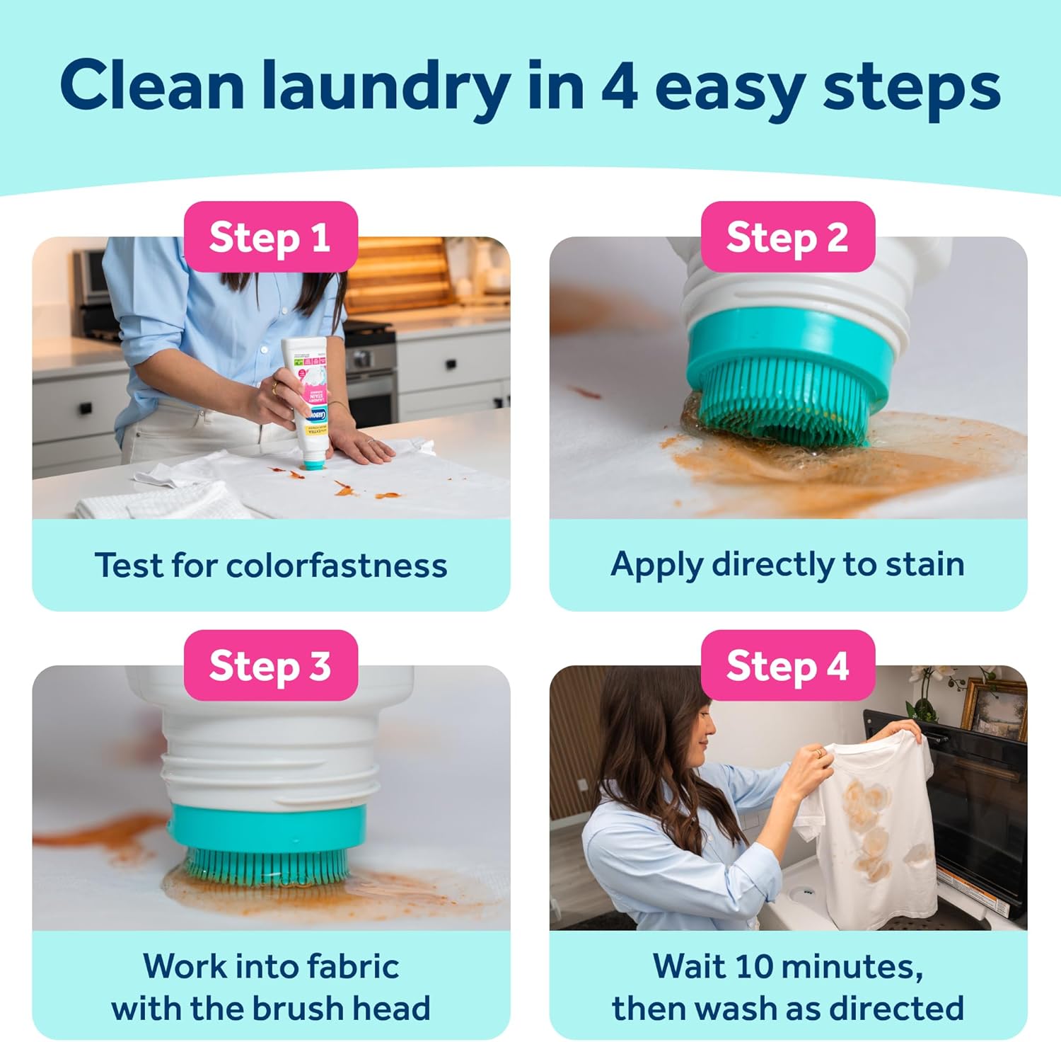 Carbona Laundry Stain Scrubber & Remover (8.4 Fl Oz), Extra-Strength Bio-Enzyme Formula, Brush-Top Applicator for Fiber-Deep Clean, Fast & Easy - Image 5