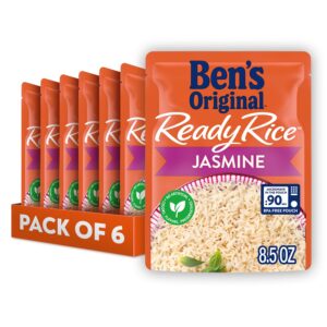 BEN’S ORIGINAL Ready Rice Jasmine Rice, Easy Dinner Side, 8.5 OZ Pouch (Pack of 6)