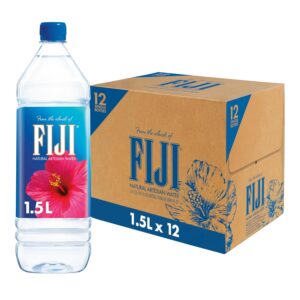 FIJI Natural Artesian Bottled Water 1.5 Liters / 50.7 Fl Ounce (Pack of 12) – 100% Natural Electrolytes