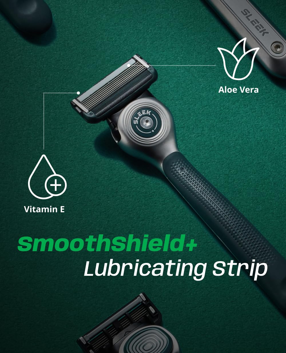 DORCO SLEEK 6 Blade Razor for Men with Multi-Flex Technology for a Smooth & Comfortable Shave | Cartridge Razor for Men, Razor Handle + 7 Cartridges - Image 4