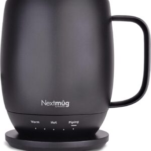 Nextmug – Temperature-Controlled, Self-Heating Coffee Mug (Black – 14 oz.)