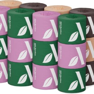 Amazon Aware Bamboo 3-Ply Toilet Paper, Unscented, 24 Rolls, FSC Certified, 350 Sheets, 8400 Count, Pack of 24, Plastic-Free