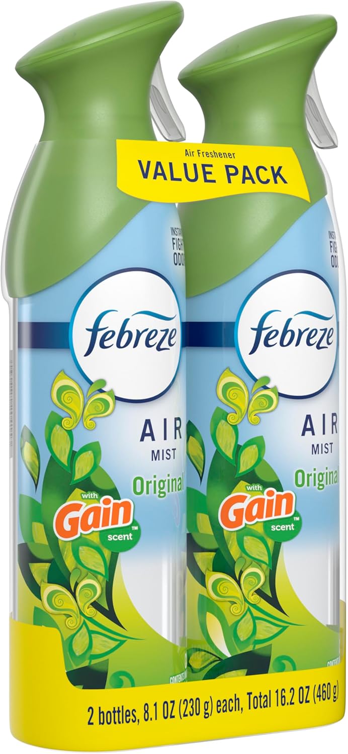 Febreze Air Mist, Air Freshener Spray, Odor Fighting Room Spray, Deodorizer for Home Bathroom Kitchen Office Apartment Dorm Room Classroom, Gain Original Scent, 8.1oz, (Pack of 2) - Image 11