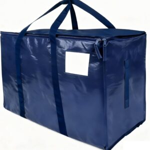 Moving Bags, Extra Large Heavy Duty Family Moving Bags with Reinforced Handles & Visible Window, Zippered Storage Bags for Clothes, Bedding, Dorm Room Essentials, Packing Supplies Alternative to Boxes