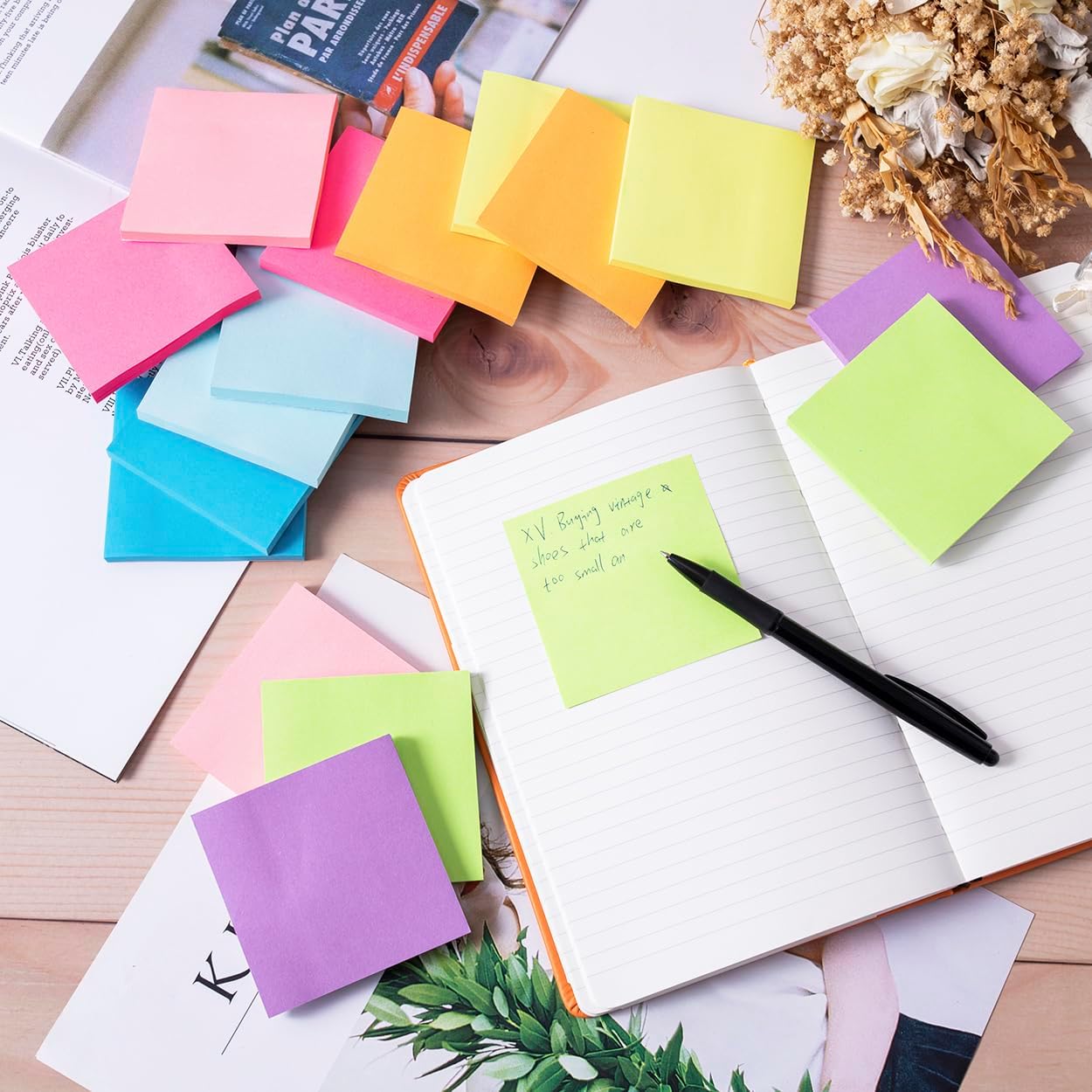 (16 Pack) Sticky Notes 3x3, Self-Stick Pads Bright Colors Sticky Note, Recyclable, Easy to Stick for Home, Office, Notebook - Image 9