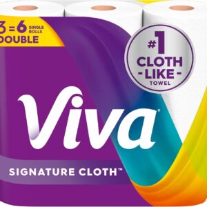 Viva Signature Cloth Paper Towels, Choose-A-Sheet Size, 3 Double Rolls, 86 Sheets per Roll (Packaging May Vary)
