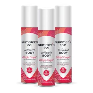 Summer’s Eve Blissful Escape Daily Feminine Spray with Talc-Free, Odor-Neutralizing and Moisture-Absorbing Formula, 2 Oz, Pack of 3