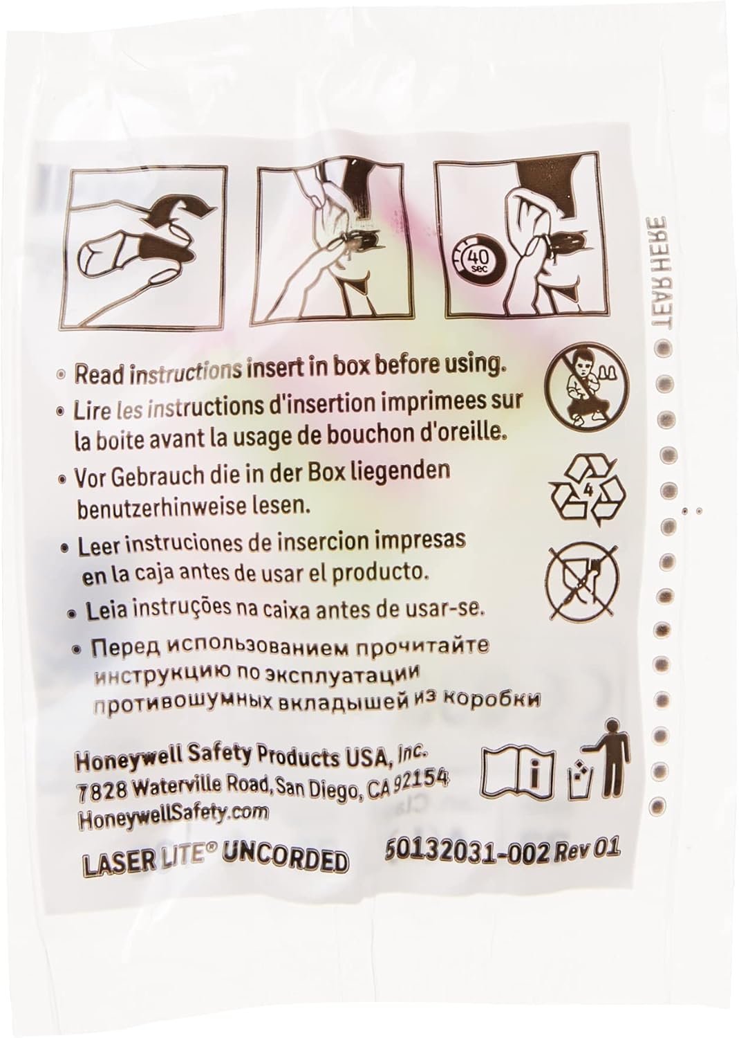 Howard Leight by Honeywell Laser Lite High Visibility Disposable Foam Earplugs, Pink/Yellow , 200-Pairs (LL-1) - 3301105 - Image 4